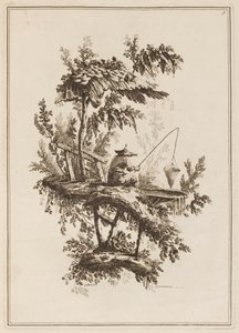 Planche 9, "Suite de douze pêcheurs et chasseurs" - Jean Baptiste Pillement
