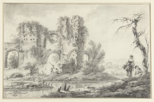 Ruine au bord d