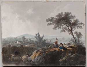 Bergers dans un paysage - Jean Baptiste Pillement