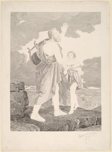 Homer aveugle - Jean Baptiste Raphael Urbain Massard, after Baron François Gerard