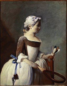 Fille avec raquette et volant - Jean Baptiste Simeon Chardin