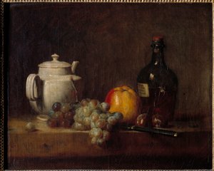 La théière blanche avec raisins - Jean Baptiste Simeon Chardin