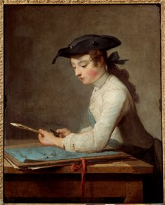 Jeune dessinateur taillant son crayon - Jean Baptiste Simeon Chardin