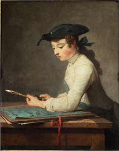 Jeune dessinateur taillant son crayon - Jean Baptiste Simeon Chardin