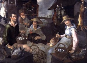Un Étale de Marché - Jean Baptiste de (attr. to) Saive