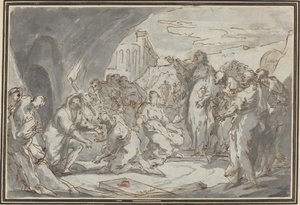 La résurrection de Lazare - Jean Baptiste van Loo