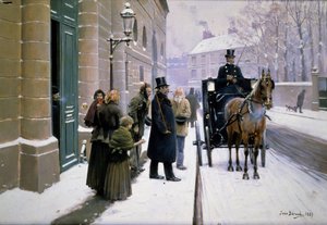 Un bourgeois quittant sa maison, Paris