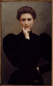 Méditation Une jeune femme pensive habillée à la mode Belle Époque - Jean Beraud