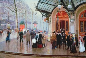 Devant le théâtre de vaudeville, Paris - Jean Beraud