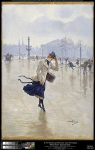Jour venteux, Place de la Concorde - Jean Beraud