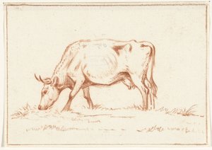 Vache broutant, vers la gauche - Jean Bernard