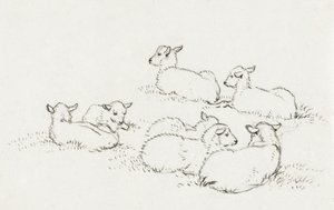 Six agneaux couchés (1820) - Jean Bernard