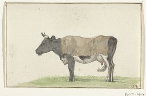 Vache debout avec une couverture, vers la gauche - Jean Bernard