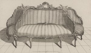 Canapé à Jouë dans le goût pittoresque, publié vers les années 1770 - Jean Charles (after) Delafosse