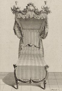 Lit à la Française, publié vers le milieu des années 1770 (gravure sur papier vergé) - Jean Charles (after) Delafosse