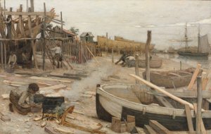 Le chantier naval, vers 1875 - Jean Charles Cazin