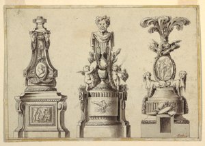 Dessins pour trois piédestaux