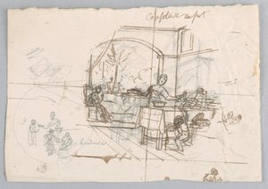 Conception pour une assiette en porcelaine peinte, Confiture en Pot pour le Service des Objets de Dessert - Jean Charles Develly