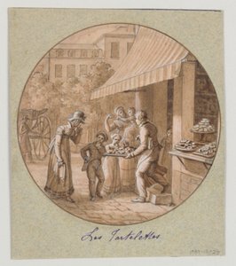 Conception pour une assiette en porcelaine peinte, Les Tartelettes pour le Service des Objets de Desserts - Jean Charles Develly