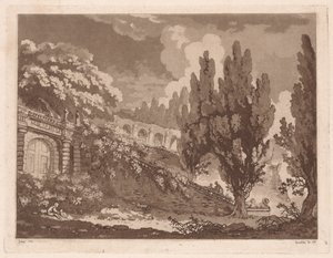 Escaliers dans un jardin italien, 1766 - Jean Claude Richard Saint Non