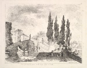 Vue des jardins de la Villa d
