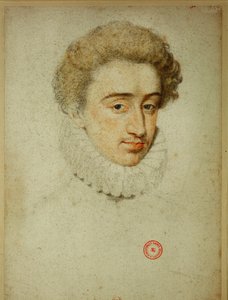 Le futur roi Henri IV de France lors de son mariage avec Marguerite de Valois ... (crayon sur papier) - Jean Clouet