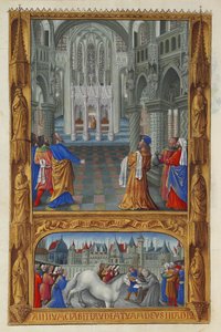 Les Très Riches Heures du duc de Berry, Folio 129v - Le Saint Sacrement - Jean Colombe
