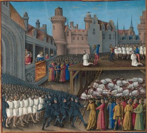 Massacre des prisonniers sarrasins, ordonné par le roi Richard Cœur de Lion, 1191, 1474-1475 - Jean Colombe