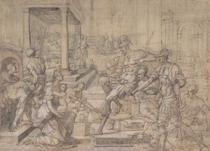 Amya demandant la garde de Saint Mamas à Faustus, vers 1543 - Jean Cousin