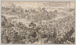 Bataille de Kulongkui : des scènes de bataille de la répression des rébellions, vers 1765-1774 - Jean Damascene Sallusti