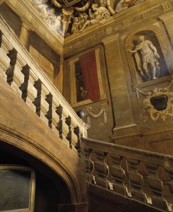 Architecture baroque : escalier peint en trompe-l