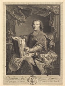 Claude de Saint-Simon, prince-évêque de Metz - Jean Daullé after Hyacinthe Rigaud