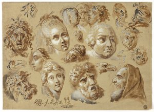 Esquisses de têtes - Jean Démosthène Dugourc