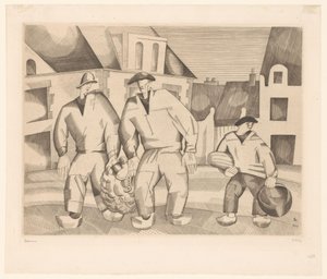 Trois marins - Jean Emile Laboureur (signed by artist)