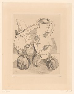 Nature morte avec fraises et cruche - Jean Emile Laboureur (signed by artist)