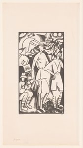 Quatre soldats dans un paysage - Jean Emile Laboureur (signed by artist)