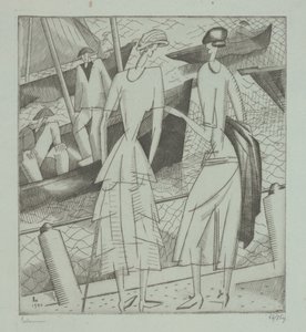 Jeunes femmes au port