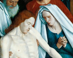 France, Nouans-les-Fontaines, Église Saint-Martin, La Vierge et le Christ (détail) - Jean Fouquet