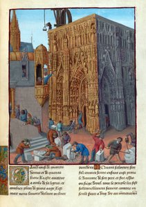 La construction du temple de Salomon. Illustration dans les Antiquités des Juifs de Flavius Josèphe - Jean Fouquet
