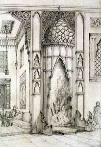 Cheminée dans le Palais des Sept Tours, à Ispahan, de 