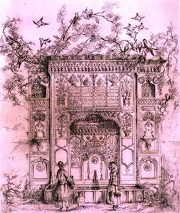 Fontaine ornementale, près de la tour de Galata à Constantinople, de 