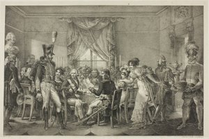 Napoléon au palais du Grand-Duc à Florence, planche treize de La vie politique et militaire de Napoléon - Jean Francois Bosio