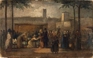 Le marché aux fleurs, vers 1839 - Jean Francois Demay