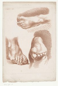 Trois pieds dans différentes positions (Cinquième Cahier de Principes de Dessein)