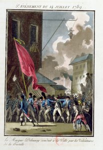 Marquis Bernard René Jordan de Launay (1740-1789) gouverneur de la Bastille conduit à l