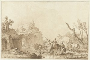 Voyageurs près d