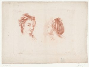 Deux têtes de femmes (Compositions avec des parties du corps humain) - Jean Francois Janinet