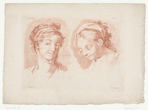 Deux têtes de femmes - Jean Francois Janinet