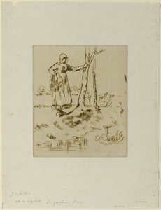 Une fille gardant des oies - Jean Francois Millet