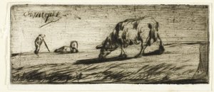 Un mouton broutant - Jean Francois Millet